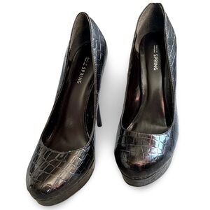 Call It Spring | Brown Croc High Heels